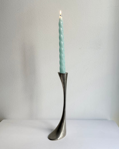 Vintage 1970s Modernist Metal Candle Holder