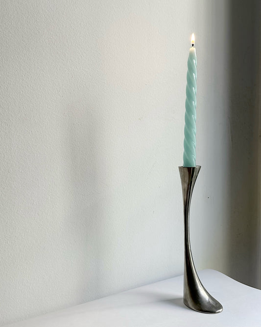 Vintage 1970s Modernist Metal Candle Holder