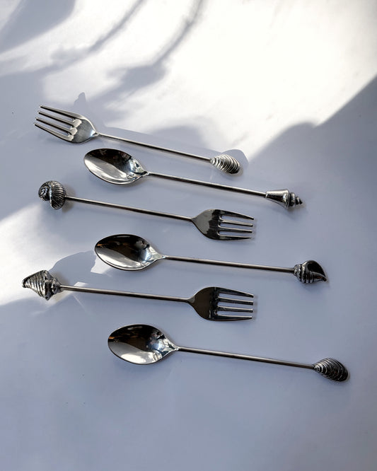 Vintage Silver Plated Shell Flatware Set