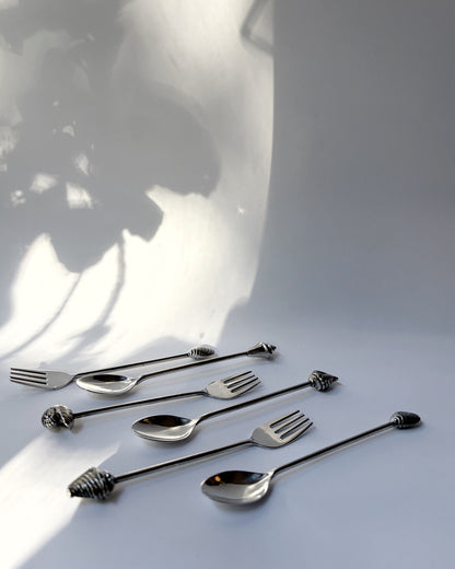 Vintage Silver Plated Shell Flatware Set