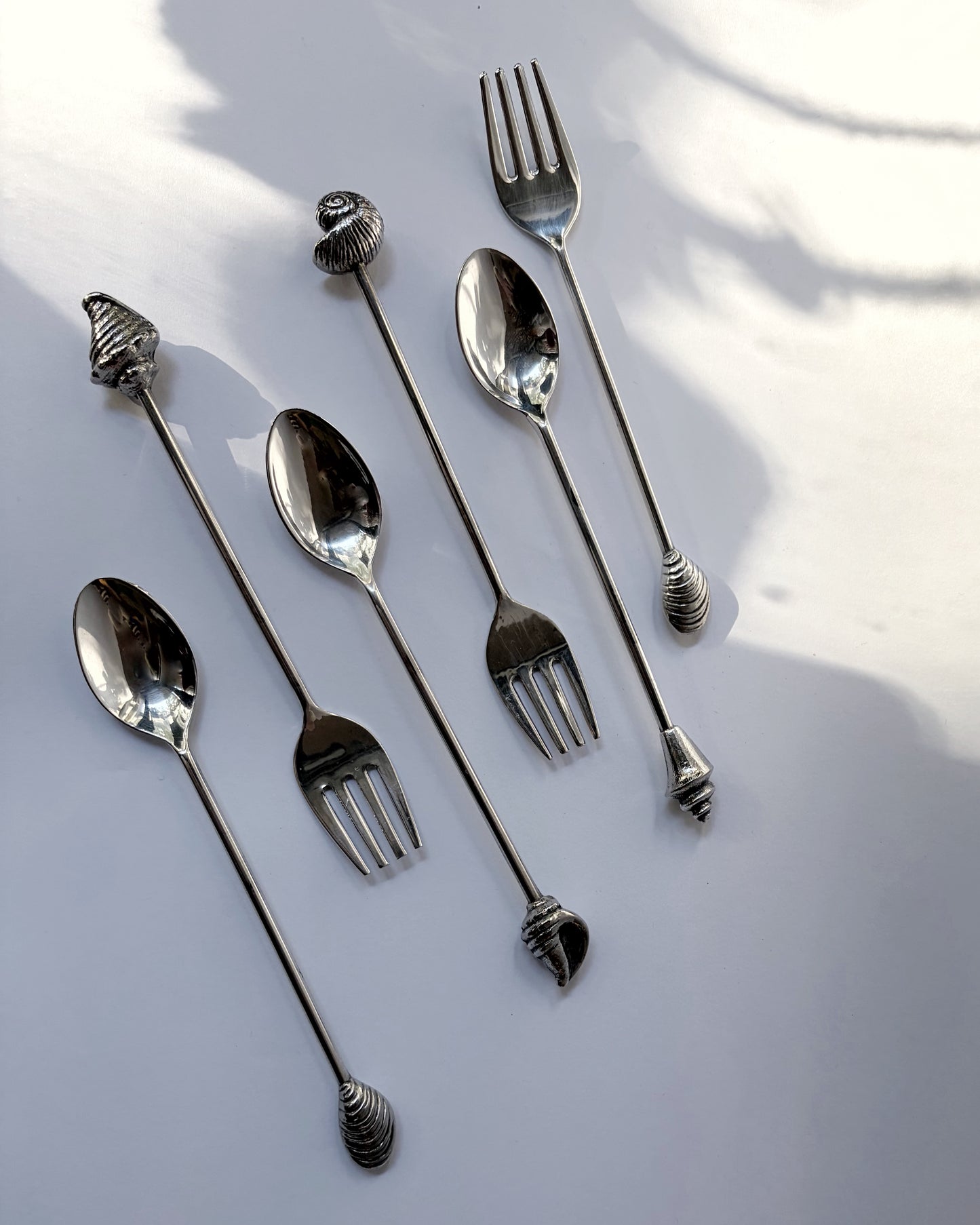 Vintage Silver Plated Shell Flatware Set