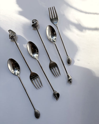Vintage Silver Plated Shell Flatware Set