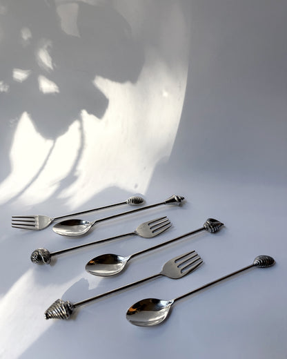 Vintage Silver Plated Shell Flatware Set