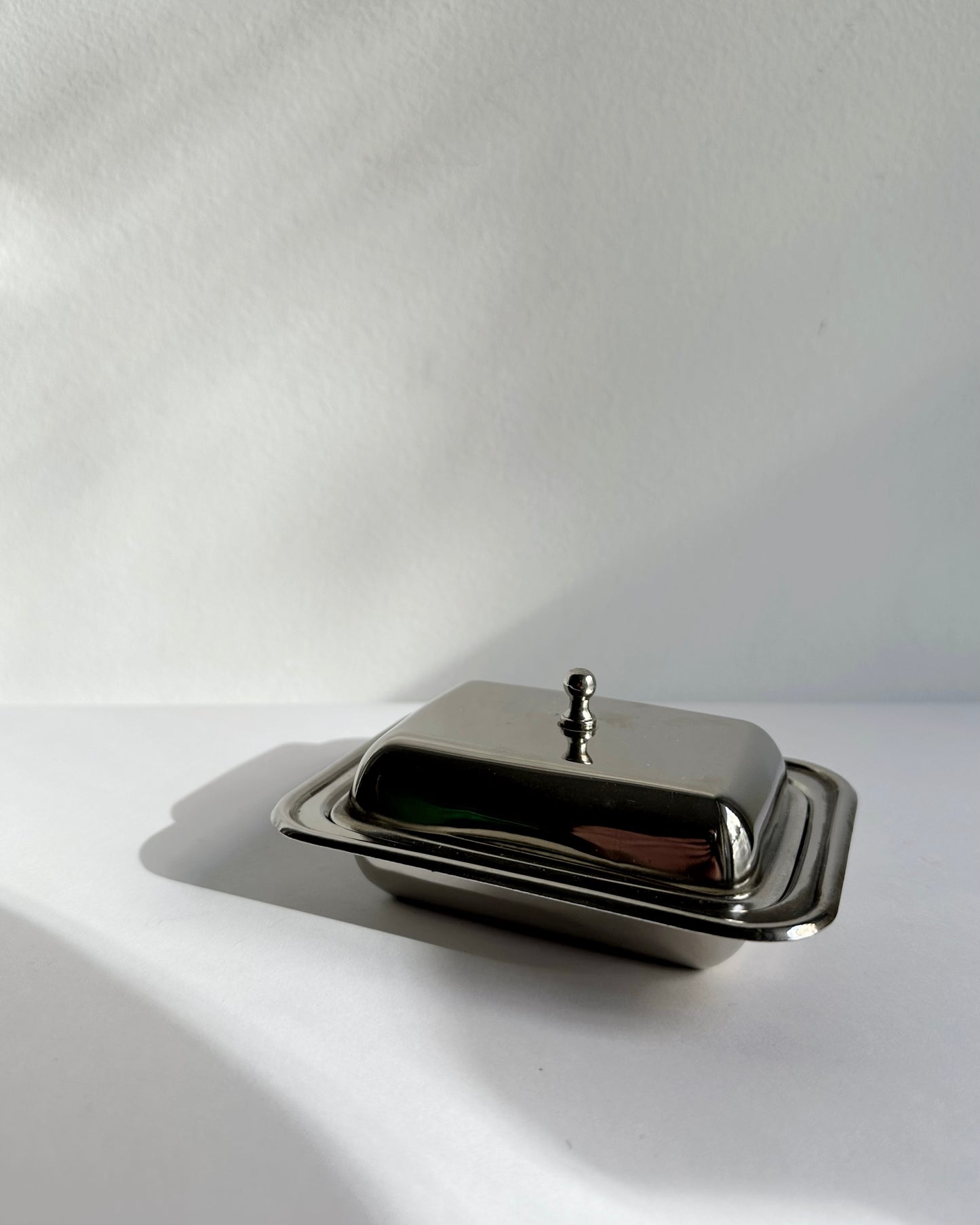 Vintage 1960s Silver Plated Butter Dish Set