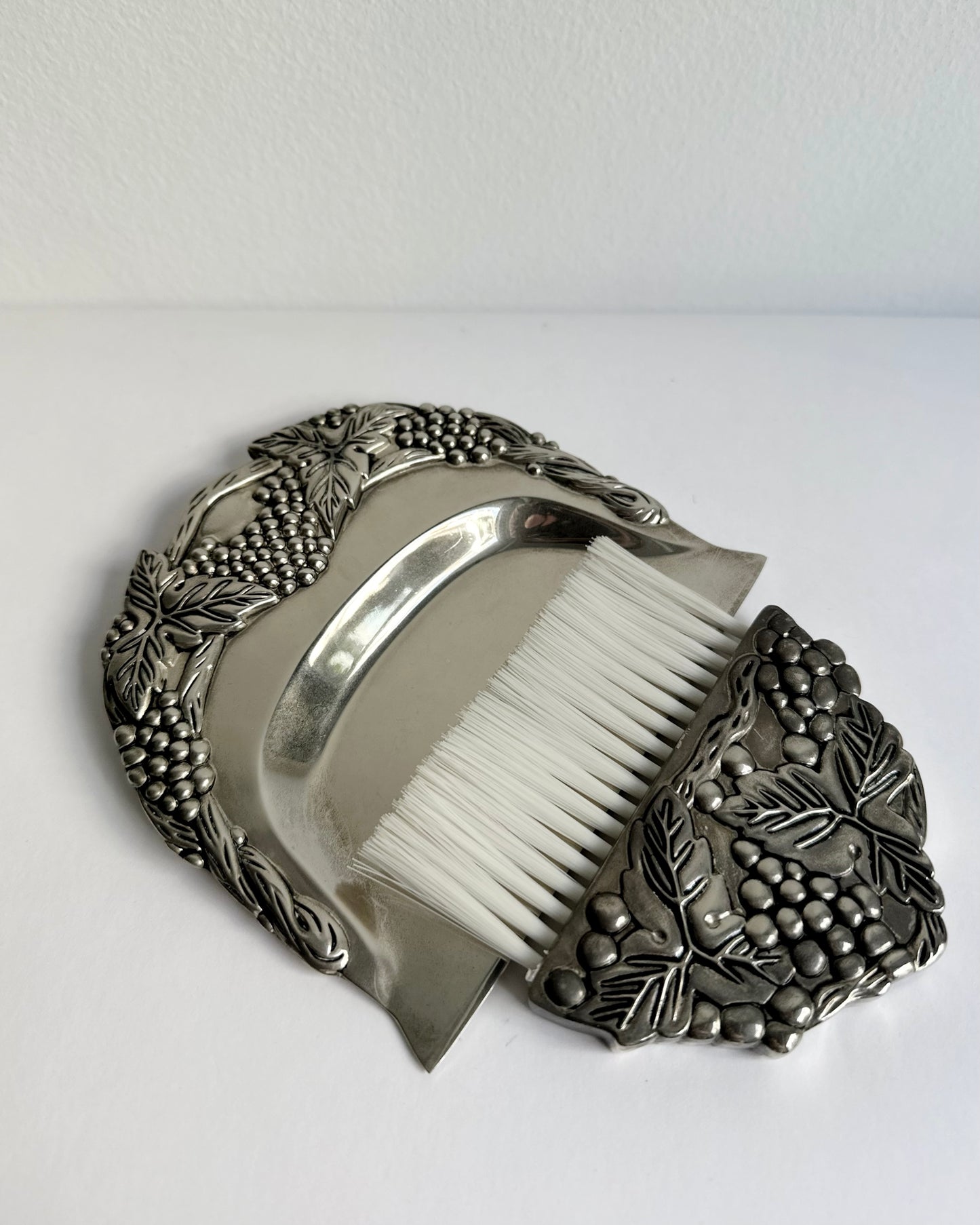 Vintage Silver Plated Silent Butler Crumb Tray & Brush
