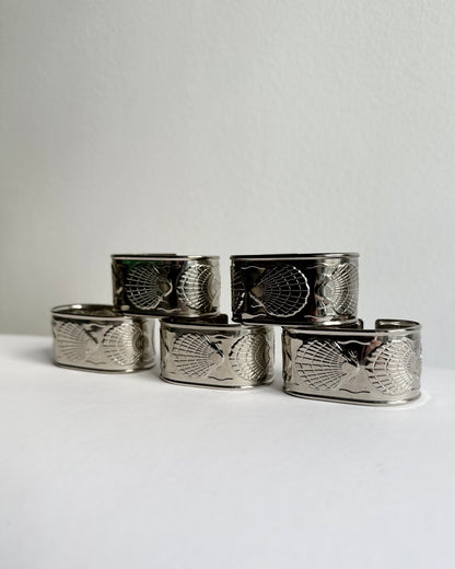Vintage Shell Motif Napkin Rings – Set of 5