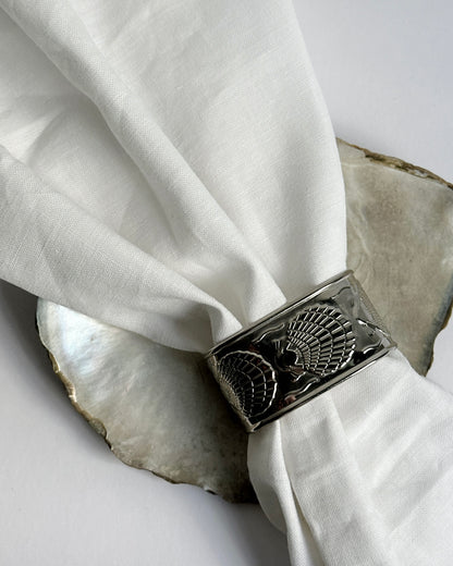 Vintage Shell Motif Napkin Rings – Set of 5