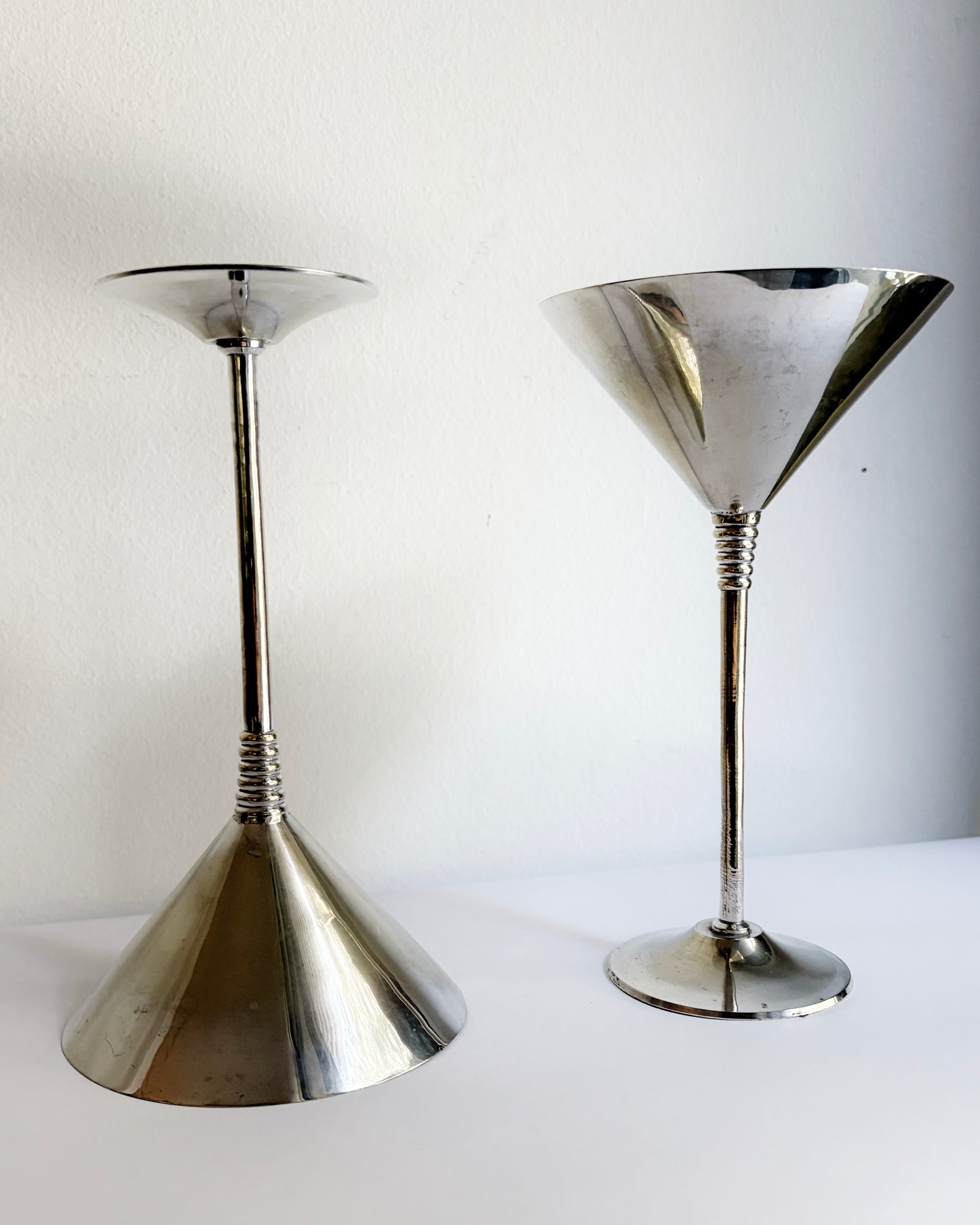 Vintage 1970s Silver Plated Martini Glasses – Set of 2