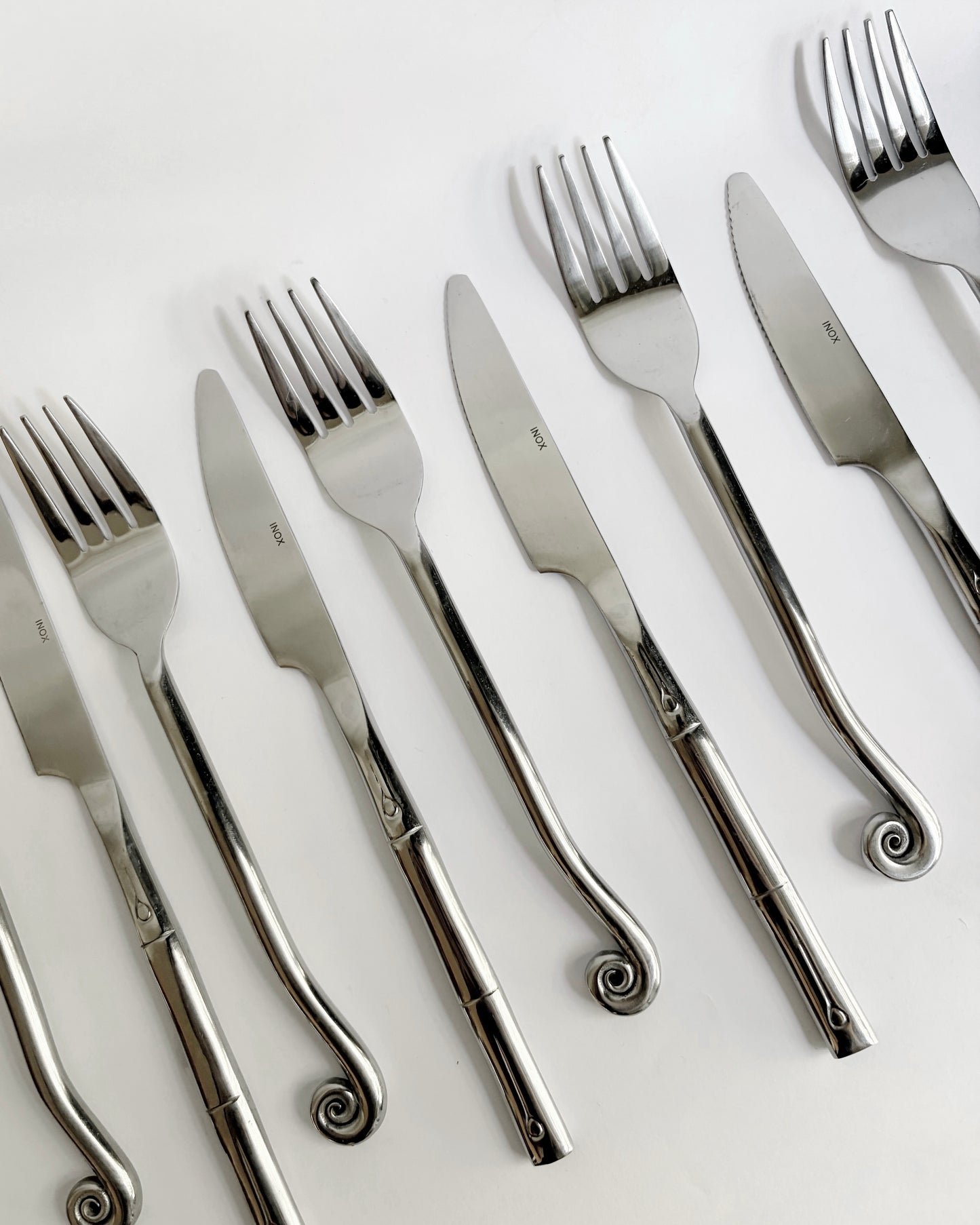 Vintage 1970s INOX Stainless Steel Flatware Set – 12 Piece