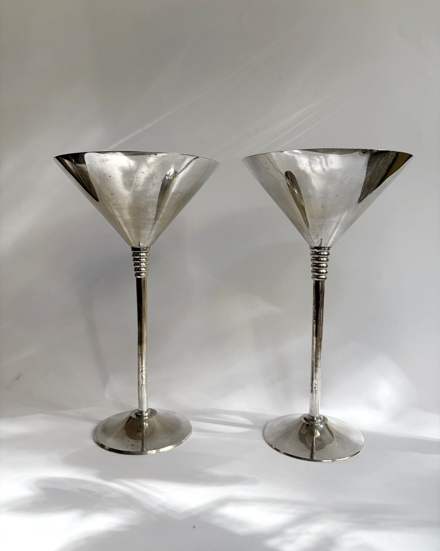 Vintage 1970s Silver Plated Martini Glasses – Set of 2