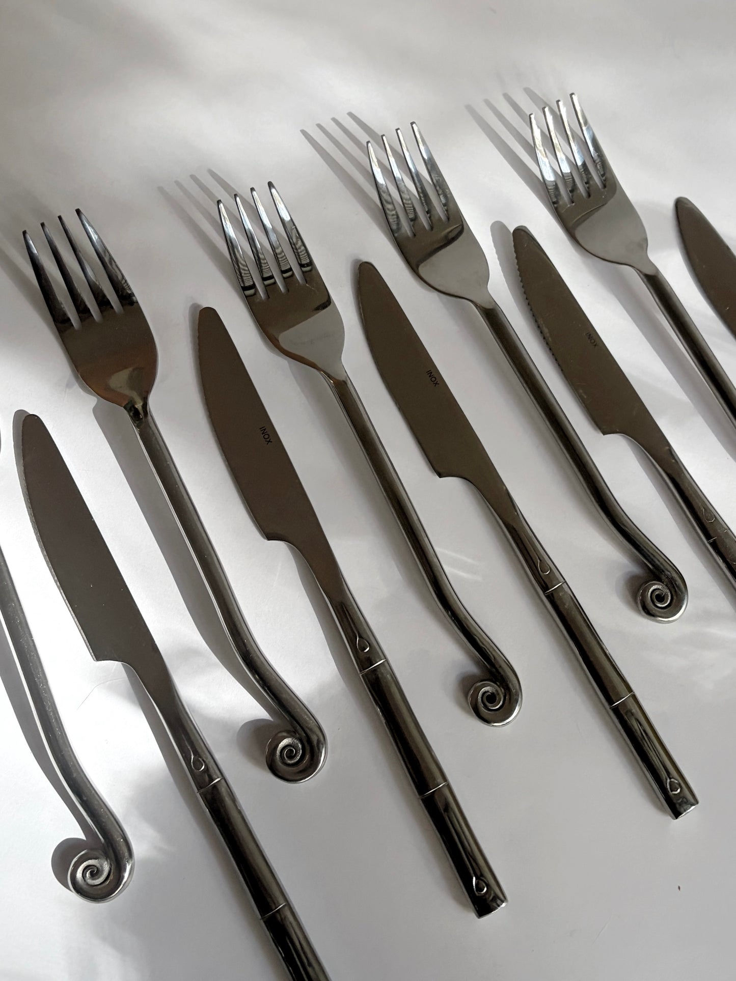 Vintage 1970s INOX Stainless Steel Flatware Set – 12 Piece