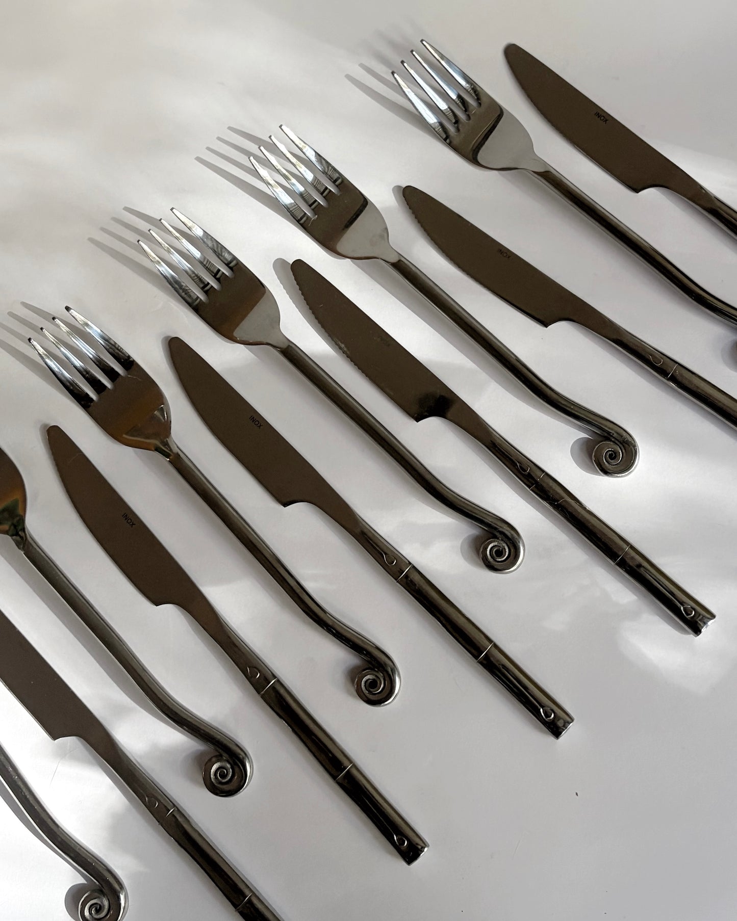 Vintage 1970s INOX Stainless Steel Flatware Set – 12 Piece