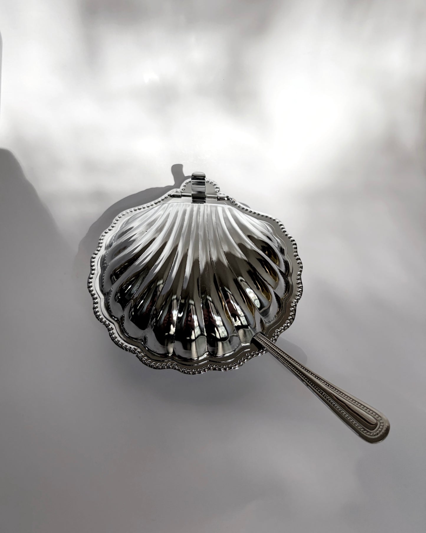 Vintage 1960s Sculptural Shell Butter Dish