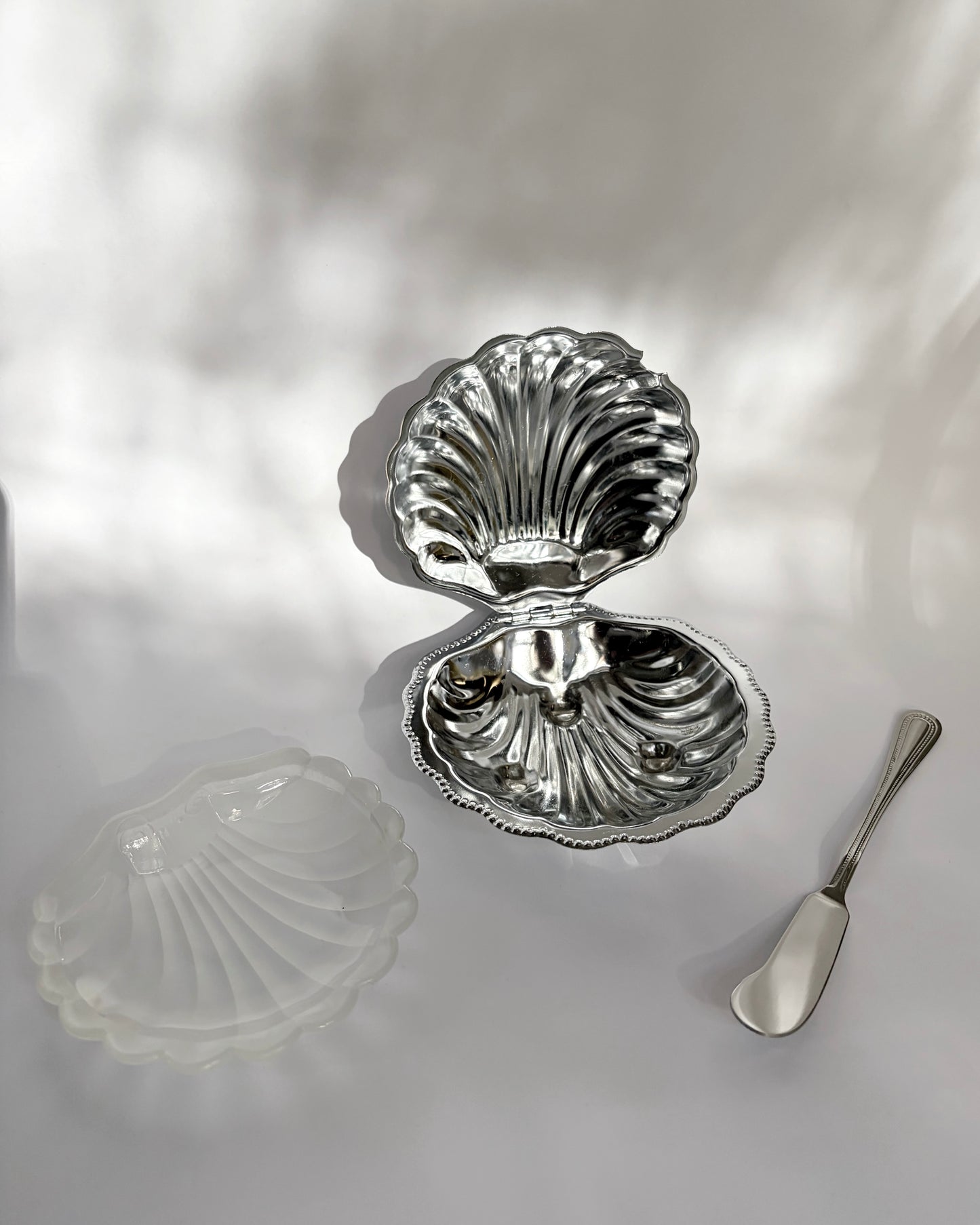 Vintage 1960s Sculptural Shell Butter Dish