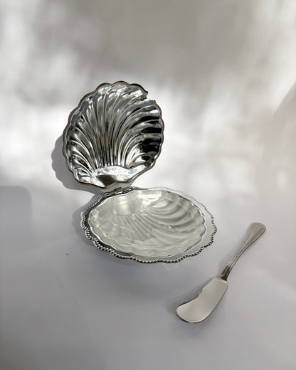 Vintage 1960s Sculptural Shell Butter Dish