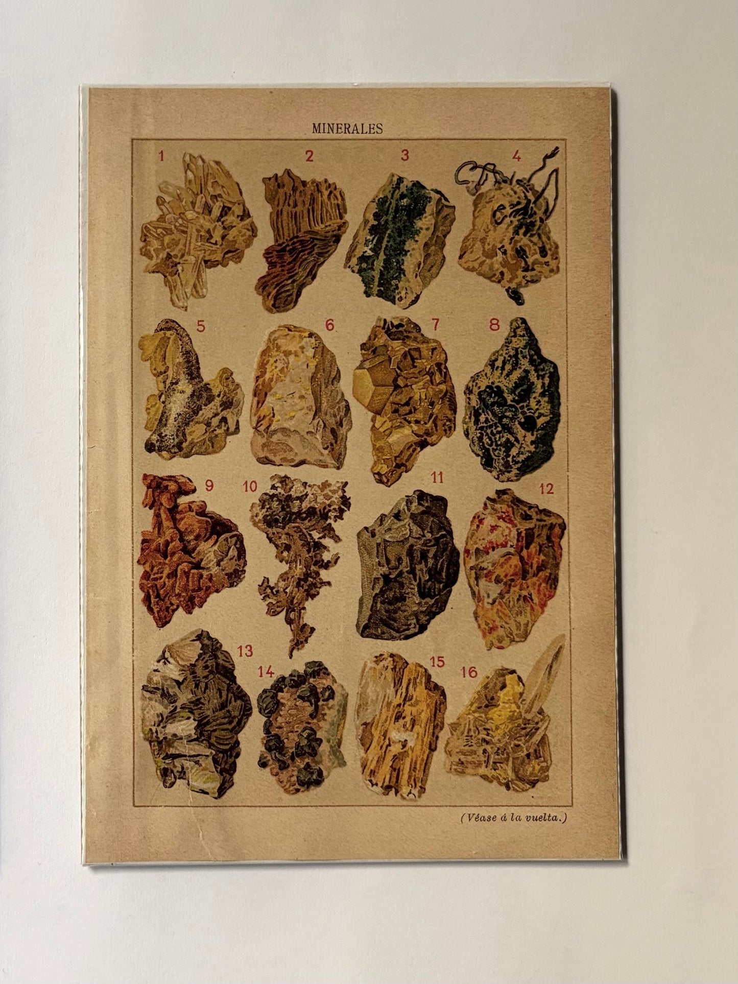 Antique 1914 Mineral Lithograph Print