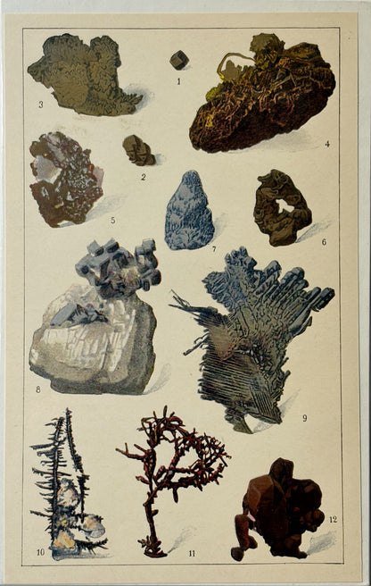 Antique 1926 Mineral Lithograph Print