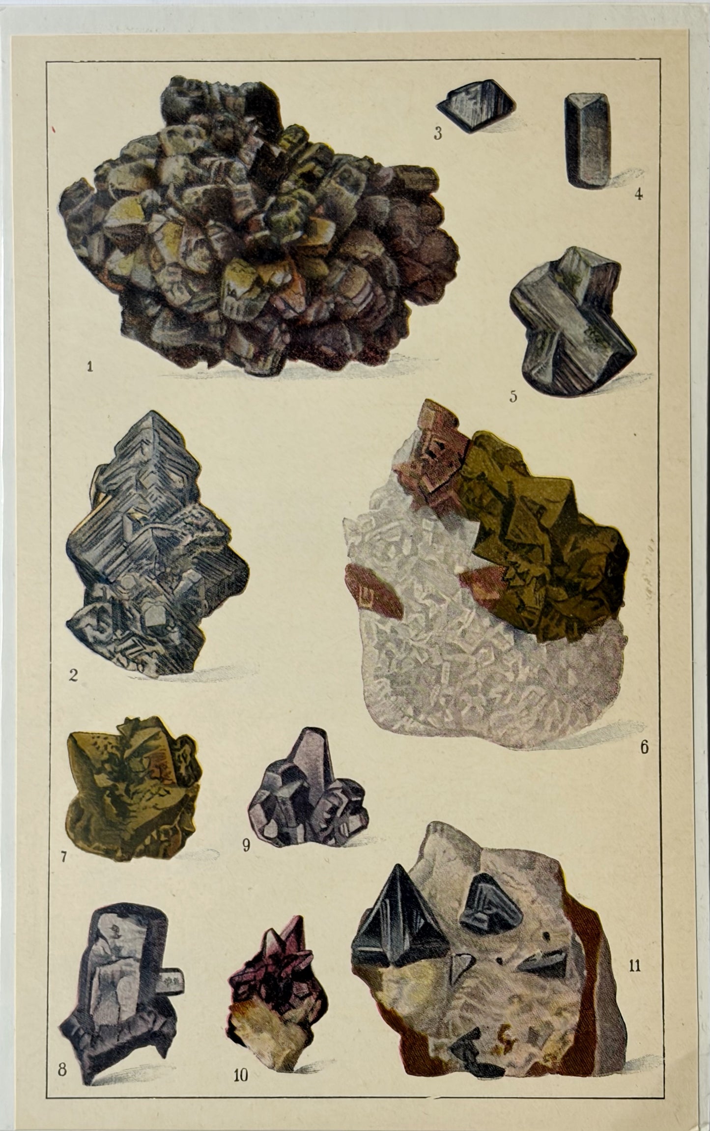 Antique 1926 Mineral Lithograph Print Set