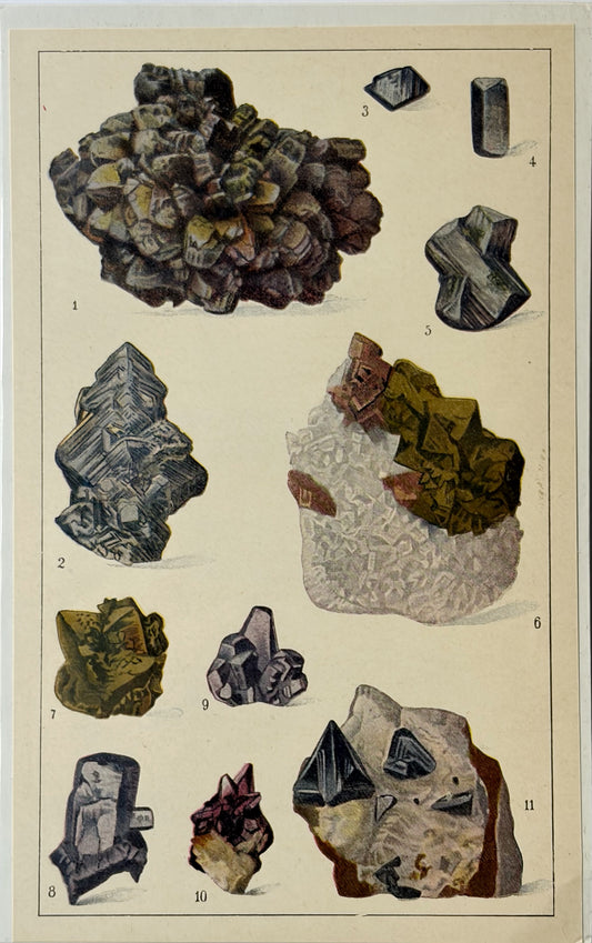 Antique 1926 Mineral Lithograph Print