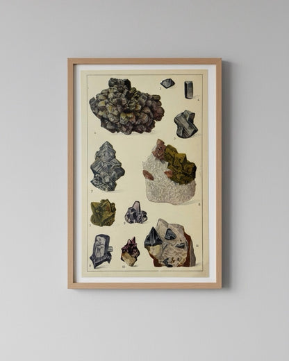 Antique 1926 Mineral Lithograph Print Set