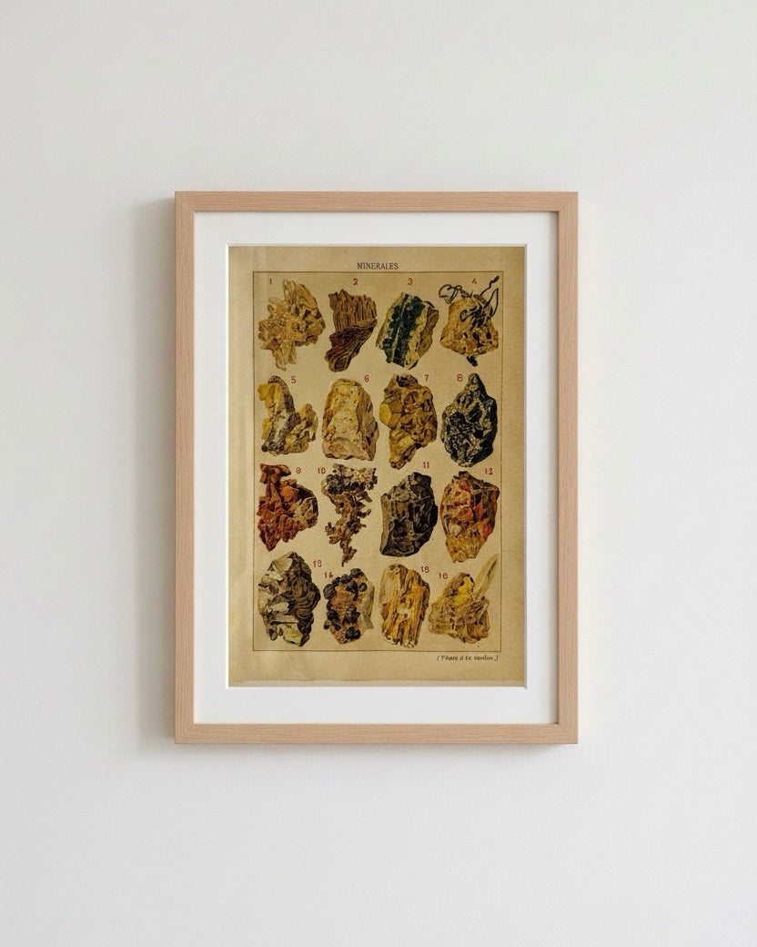 Antique 1914 Mineral Lithograph Print