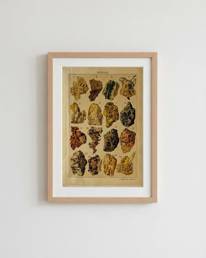 Antique 1914 Mineral Lithograph Print