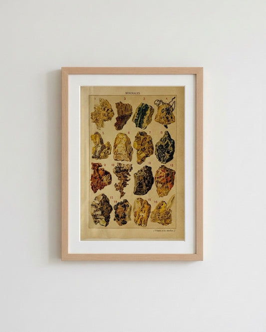 Antique 1914 Mineral Lithograph Print