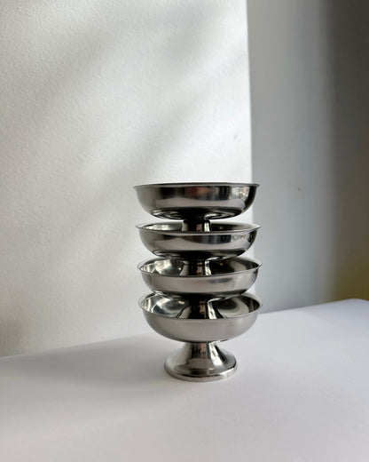 Vintage Stainless Steel Dessert Cups – Set of 4