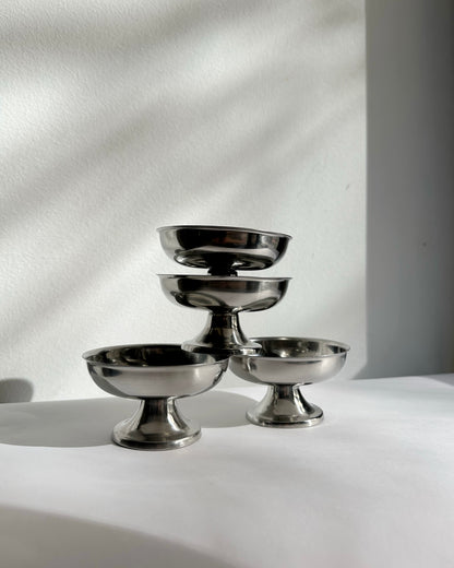 Vintage Stainless Steel Dessert Cups – Set of 4