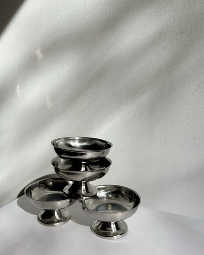 Vintage Stainless Steel Dessert Cups – Set of 4