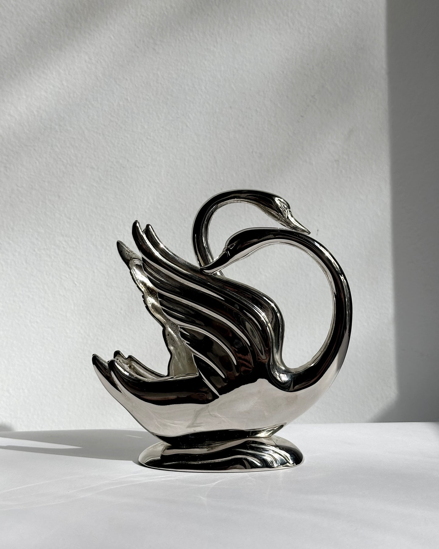 Vintage 1980s Silver Plated Swan Napkin Holder