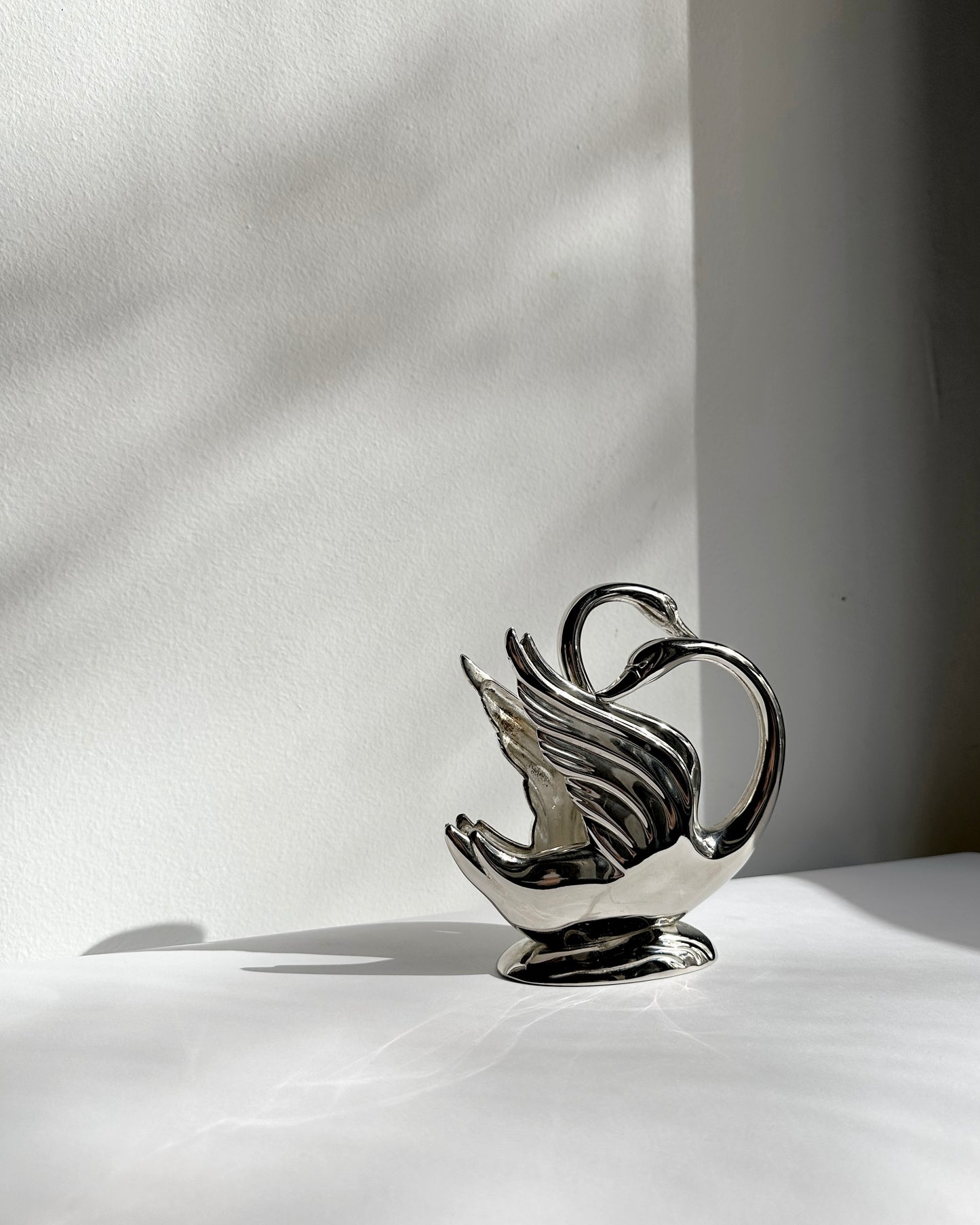Vintage 1980s Silver Plated Swan Napkin Holder