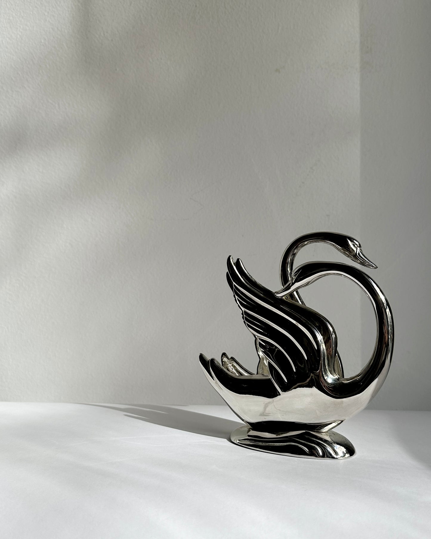 Vintage 1980s Silver Plated Swan Napkin Holder