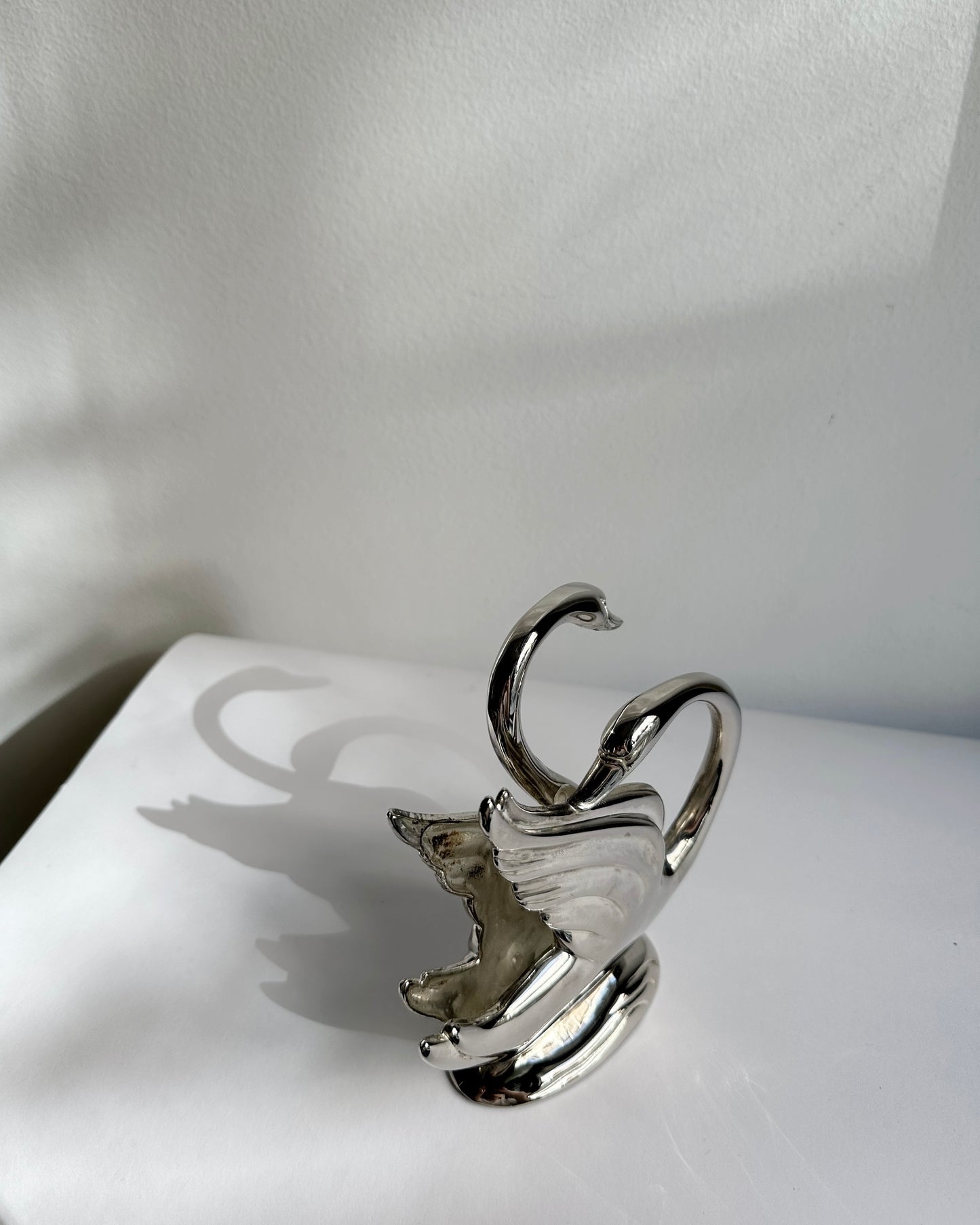 Vintage 1980s Silver Plated Swan Napkin Holder