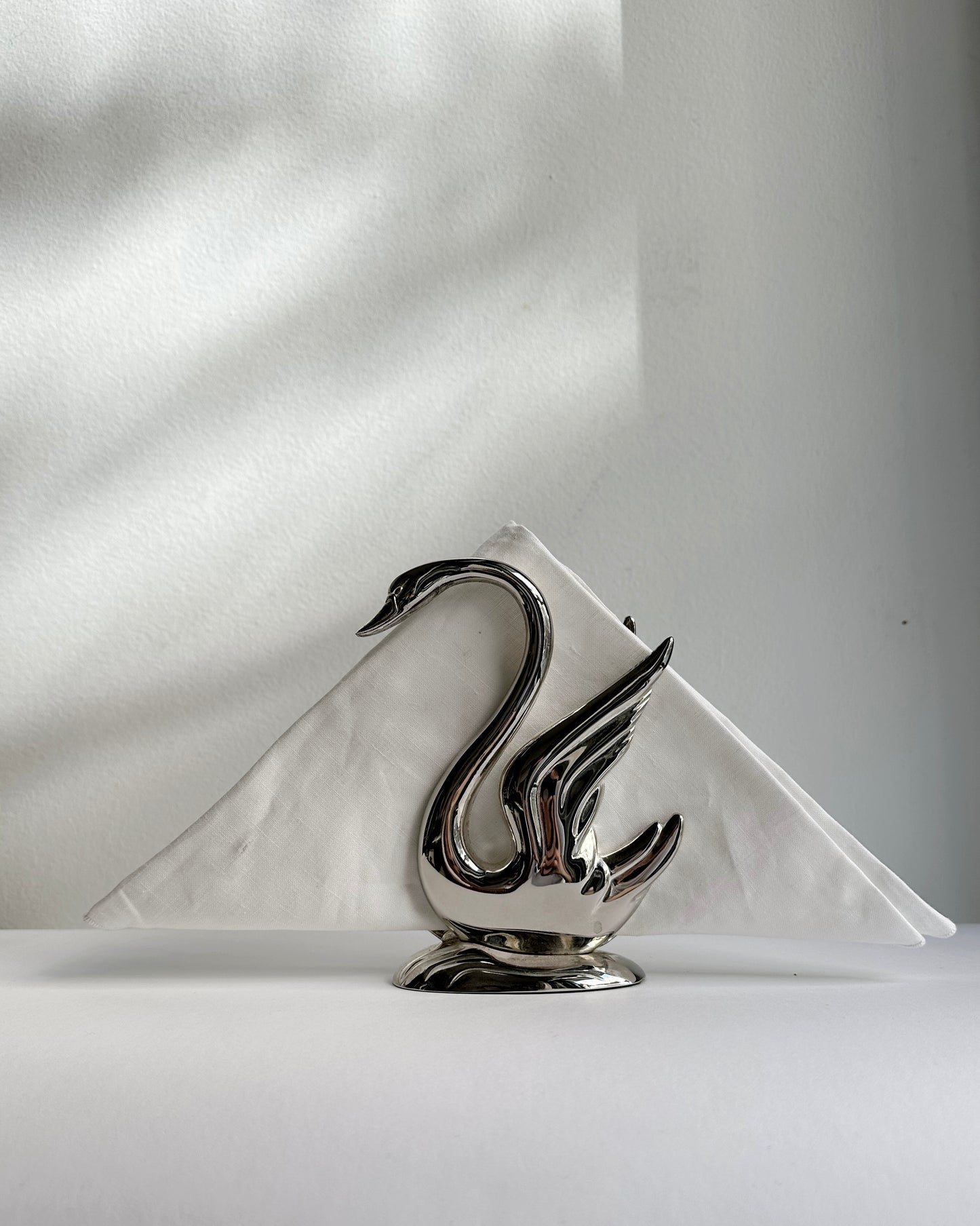 Vintage 1980s Silver Plated Swan Napkin Holder
