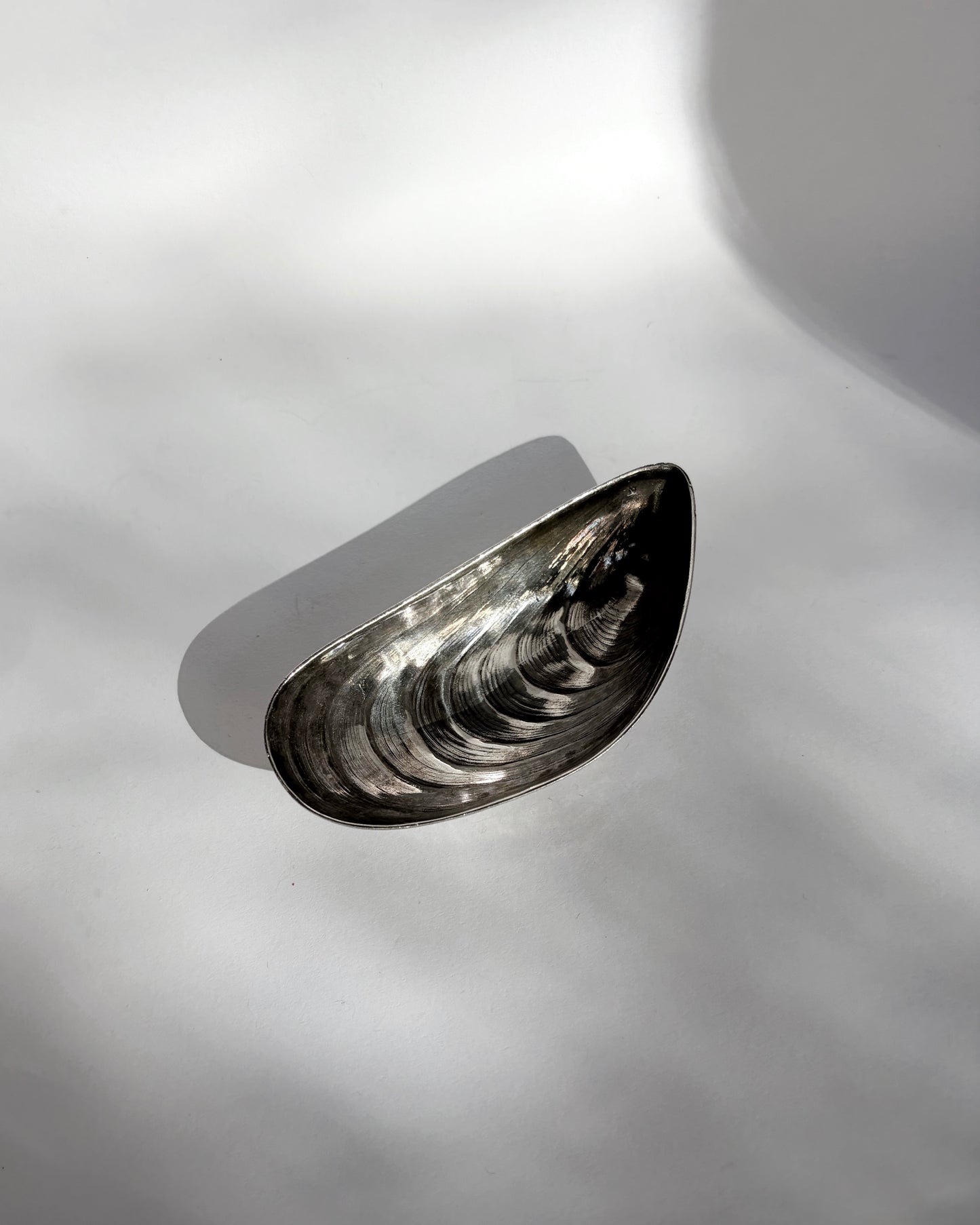 Vintage 1970s Silver Plated Mussel Shell Vide Poche
