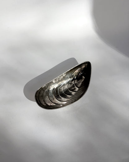 Vintage 1970s Silver Plated Mussel Shell Vide Poche
