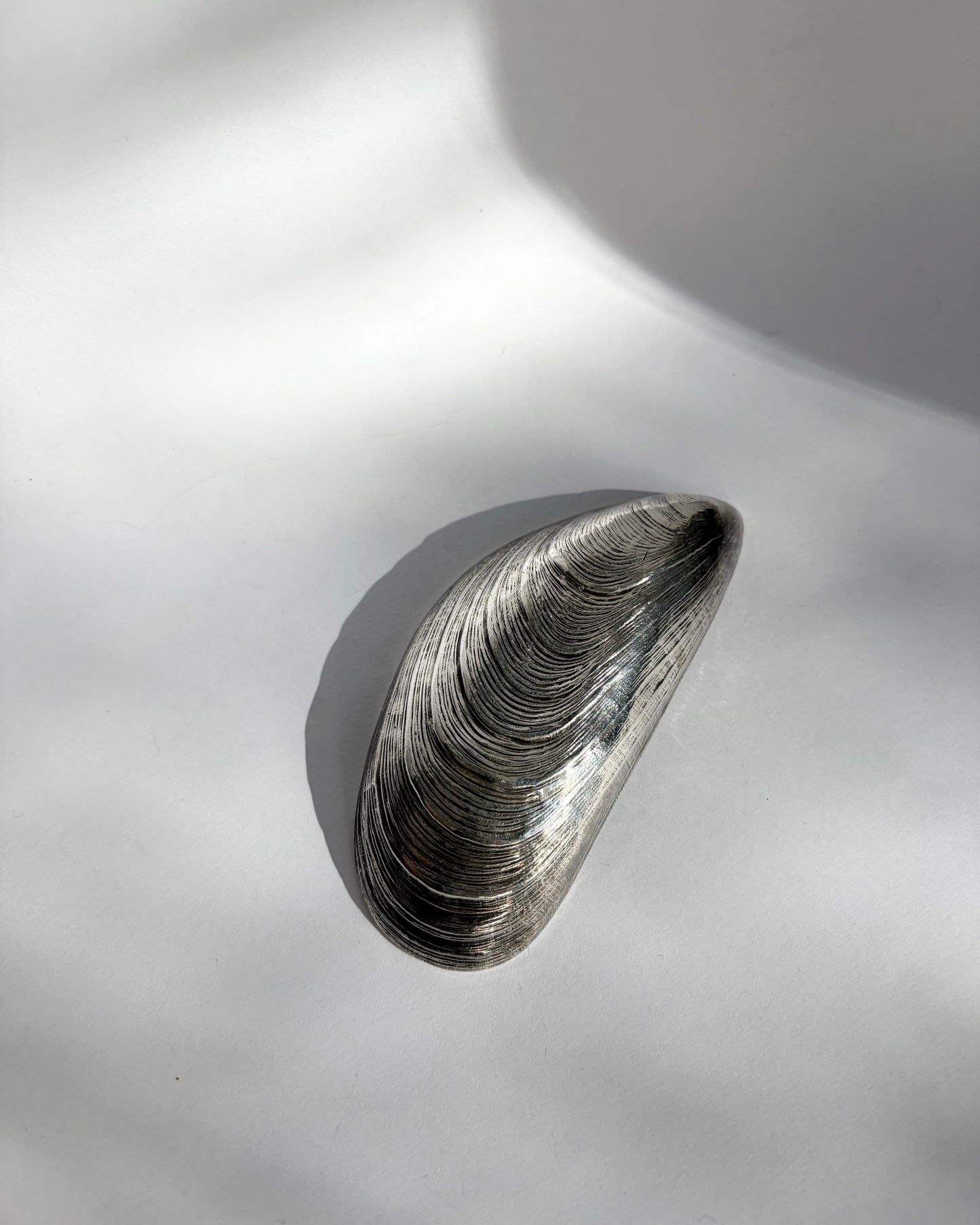 Vintage 1970s Silver Plated Mussel Shell Vide Poche