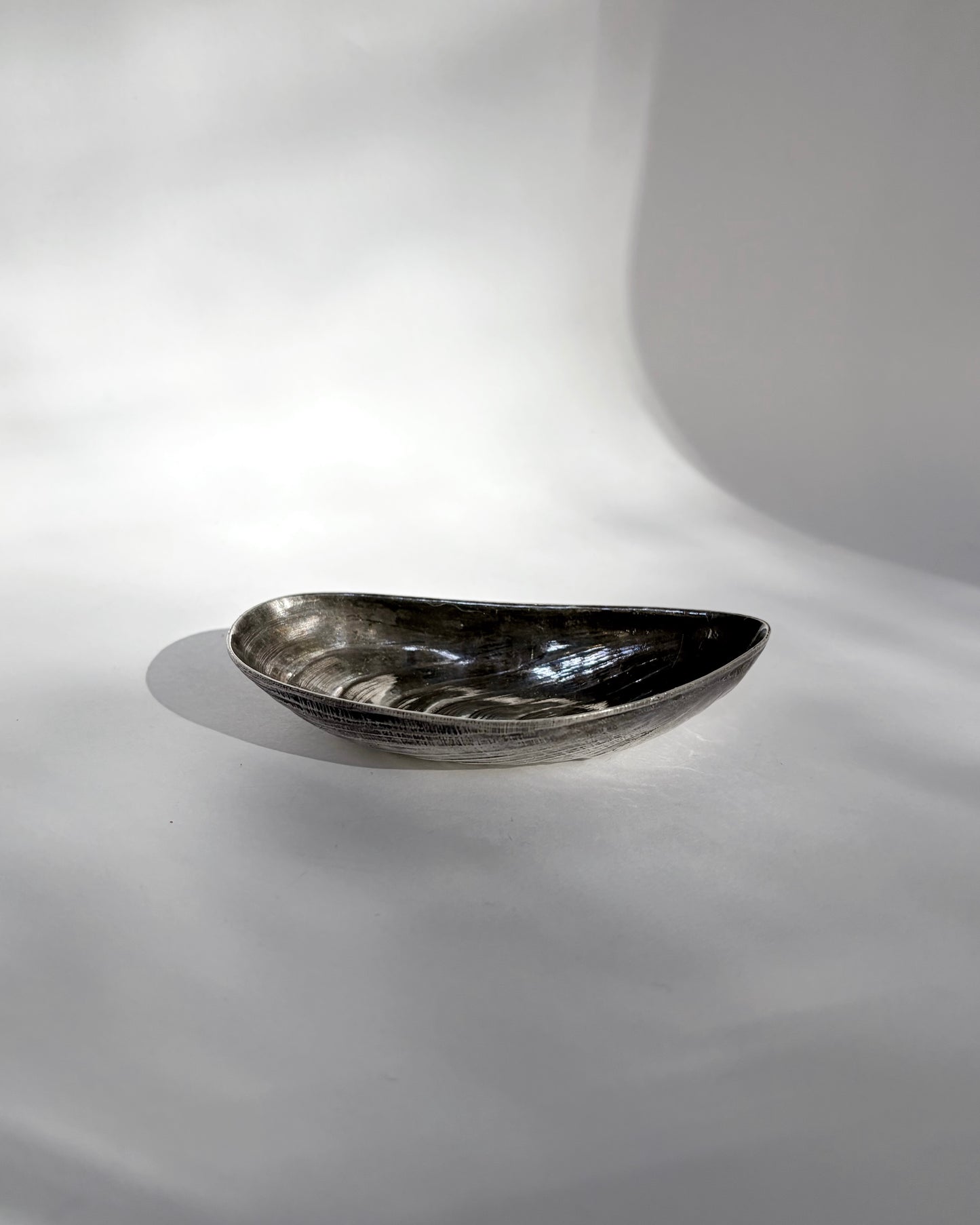 Vintage 1970s Silver Plated Mussel Shell Vide Poche