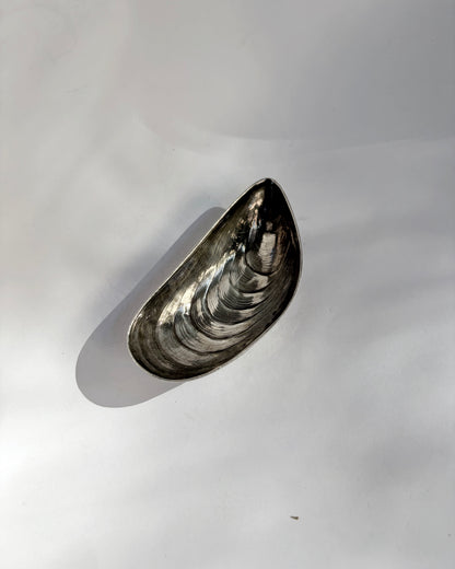 Vintage 1970s Silver Plated Mussel Shell Vide Poche