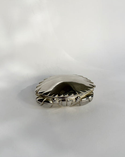 Vintage 1960s Silver Plated Crab Pill Box