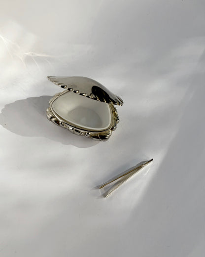 Vintage 1960s Silver Plated Crab Pill Box
