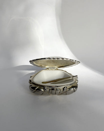 Vintage 1960s Silver Plated Crab Pill Box
