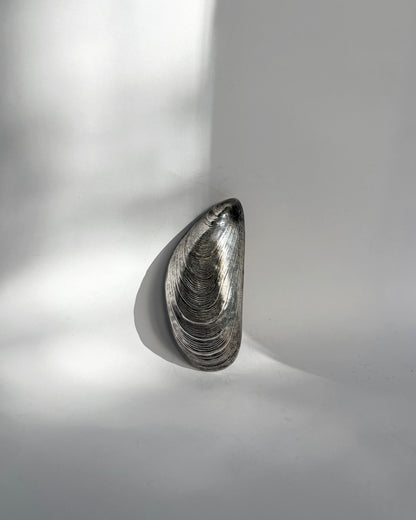 Vintage 1970s Silver Plated Mussel Shell Vide Poche