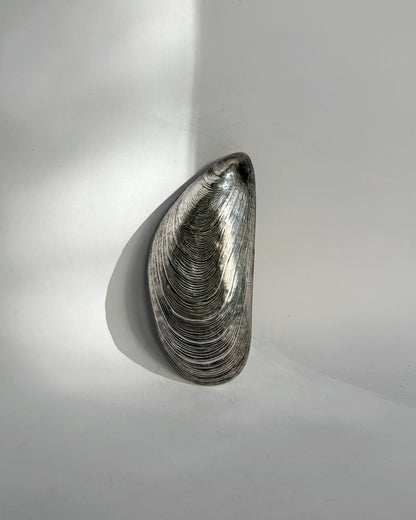 Vintage 1970s Silver Plated Mussel Shell Vide Poche