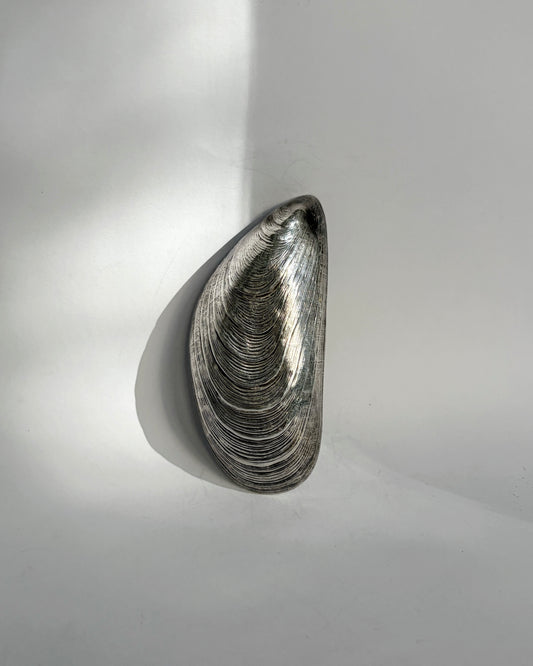 Vintage 1970s Silver Plated Mussel Shell Vide Poche