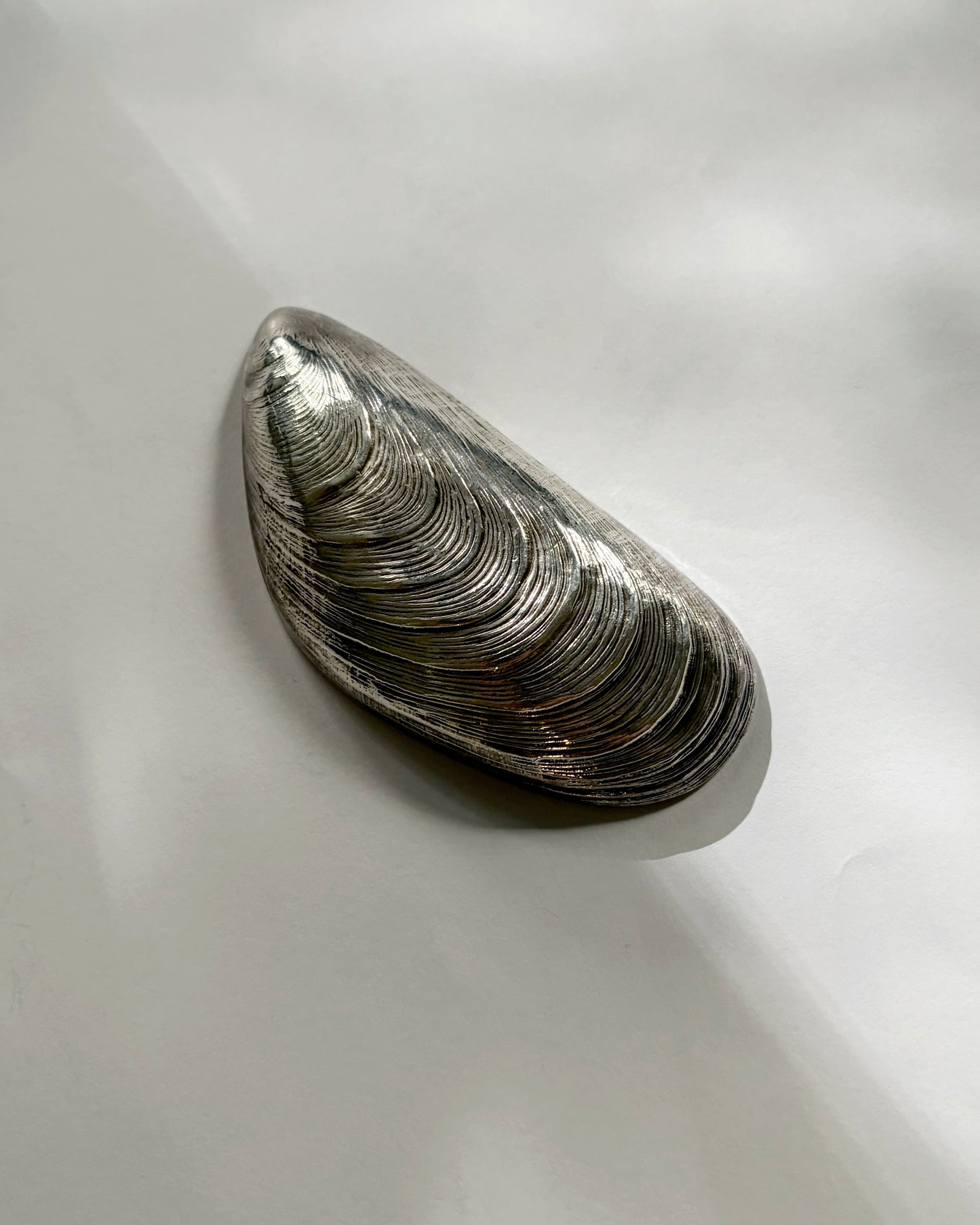 Vintage 1970s Silver Plated Mussel Shell Vide Poche