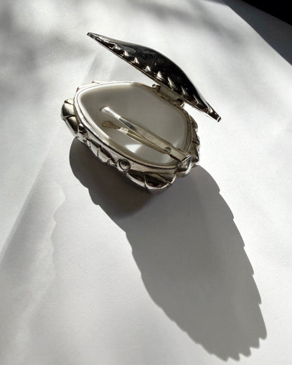 Vintage 1960s Silver Plated Crab Pill Box