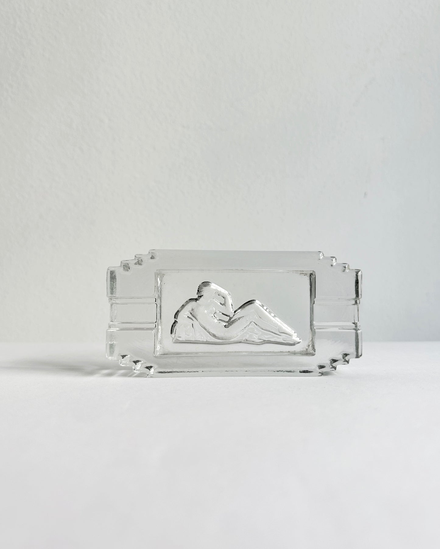 Art Deco Pressed Glass Ashtray “Diane” – 1930s French