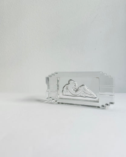 Art Deco Pressed Glass Ashtray “Diane” – 1930s French